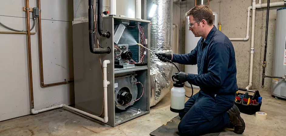 Air Handler Antimicrobial Treatment in Garland
